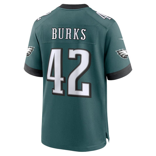 P.Eagles #42 Oren Burks Game Jersey - Midnight Green American Football Jerseys