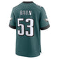 P.Eagles #53 Zach Baun Game Jersey - Midnight Green American Football Jerseys