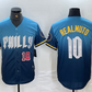 Philadelphia Phillies #10 JT Realmuto Number Blue 2024 City Connect Limited Stitched Baseball Jerseys