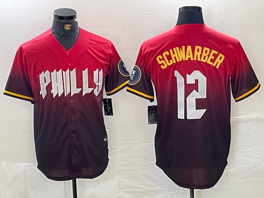 Philadelphia Phillies #12 Kyle Schwarber Red 2024 City Cool Base Baseball Jersey