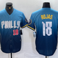 Philadelphia Phillies #18 Johan Rojas Number Blue 2024 City Connect Limited Stitched Baseball Jerseys