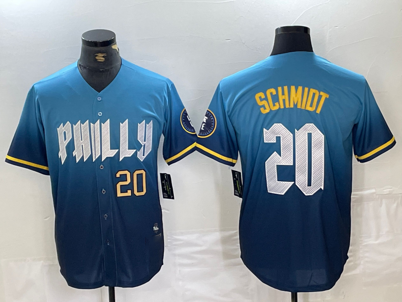 Philadelphia Phillies #20 Mike Schmidt Blue 2024 City Cool Base Baseball Jersey