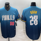 Philadelphia Phillies #28 Alec Bohm Blue 2024 City Player Number Cool Base Stitched Baseball Jerseys