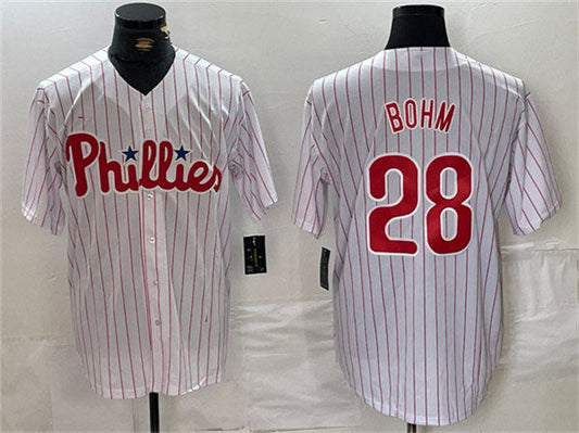 Philadelphia Phillies #28 Alec Bohm White Cool Base Stitched Baseball Jerseys