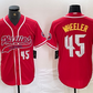 Philadelphia Phillies #45 Zack Wheeler Number Red Cool Base Stitched Baseball Jersey