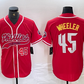 Philadelphia Phillies #45 Zack Wheeler Number Red Cool Base Stitched Baseball Jerseys