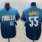 Philadelphia Phillies #55 Ranger Suarez Blue 2024 City Player Number Cool Base Baseball Jersey