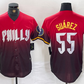 Philadelphia Phillies #55 Ranger Suarez Red 2024 City Player Number Cool Base Baseball Jersey