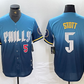 Philadelphia Phillies #5 Bryson Stott Blue 2024 City Player Number Cool Base Stitched Baseball Jersey