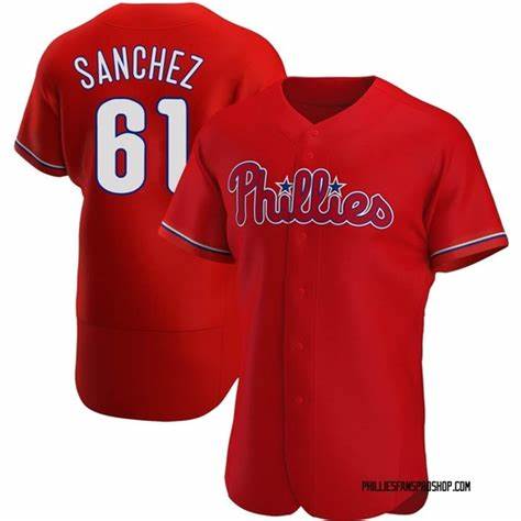 Philadelphia Phillies #61 Cristopher Sanchez Red Flex Base Stitched Baseball Jersey