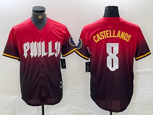 Philadelphia Phillies #8 Nick Castellanos Red 2024 City Cool Base Baseball Jersey