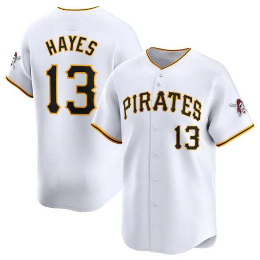 Pittsburgh Pirates #13 Ke'Bryan Hayes White Home Limited Baseball Stitched Jersey