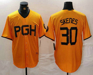 Pittsburgh Pirates #30 Paul Skenes Yellow 2023 City Connect Stitched Baseball Jersey