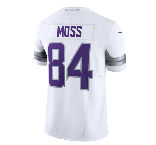 MN.Vikings #84 Randy Moss Alternate Vapor F.U.S.E. Retired Player Limited Jersey - White American Football Jerseys