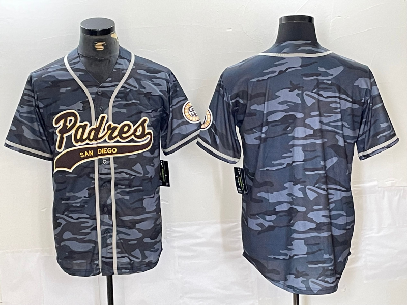 San Diego Padres Blank Gray Camo Cool Base Stitched Jersey Baseball Jerseys