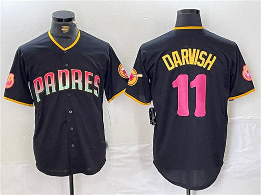 San Diego Padres #11 Yu Darvish Black Cool Base Stitched Baseball Jersey