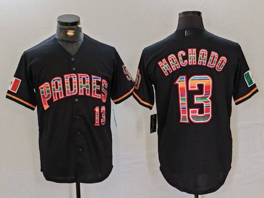San Diego Padres #13 Manny Machado Black Mexico Cool Base Stitched Baseball Jersey