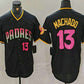 San Diego Padres #13 Manny Machado Number Black 20th Anniversary Cool Base Stitched Baseball Jersey