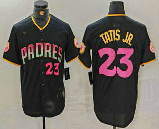 San Diego Padres #23 Fernando Tatis Jr Number Black 20th Anniversary Cool Base Stitched Baseball Jersey