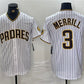 San Diego Padres #3 Jackson Merrill White Cool Base Stitched Baseball Jersey
