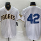 San Diego Padres #42 Jackie Robinson White Cool Base Stitched Baseball Jersey