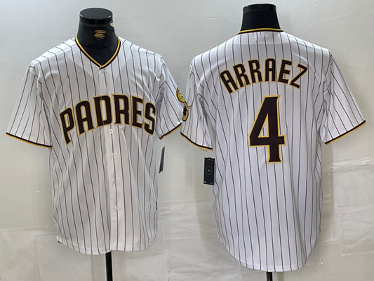 San Diego Padres #4 Luis Arraez White Cool Base Stitched Baseball Jerseys