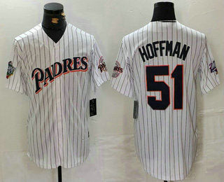 San Diego Padres #51 Trevor Hoffman White Pinstripe Baseball Jerseys