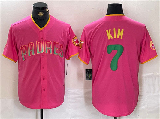 San Diego Padres #7 Ha-Seong Kim Pink Cool Base Stitched Baseball Jersey