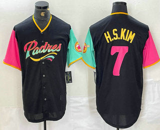 San Diego Padres #7 Ha Seong Kim Black NEW 2023 City Connect Cool Base Stitched Baseball Jersey