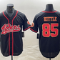 SF.49ers #85 George Kittle Black Red With Patch Cool Base Stitched Baseball Jersey