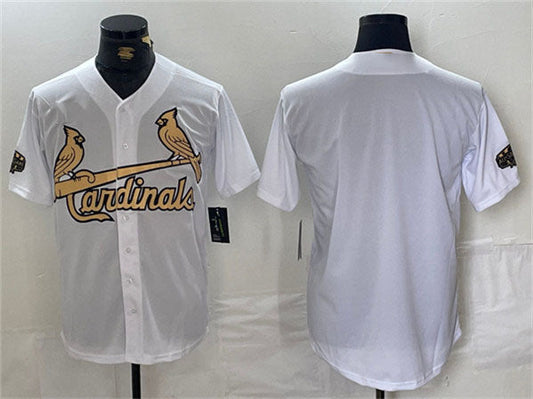St. Louis Cardinals Blank All-Star White Gold Stitched Baseball Jersey
