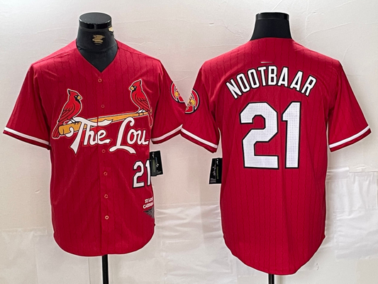 St. Louis Cardinals #21 Lars Nootbaar Red 2024 City Connect Limited Stitched Baseball Jersey