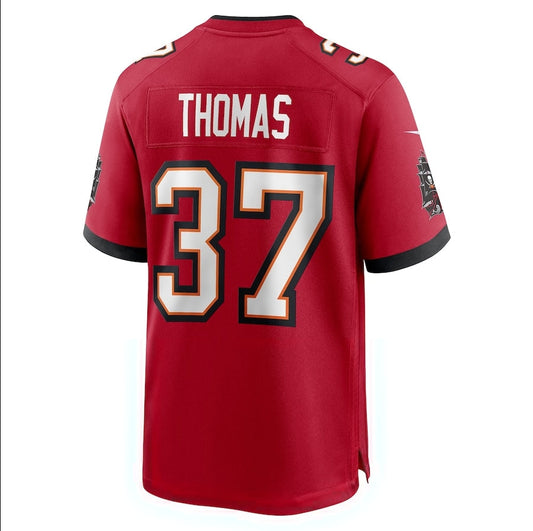 TB.Buccaneers #37 Tavierre Thomas Game Jersey - Red American Football Jerseys