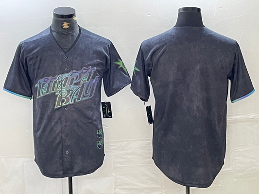 Tampa Bay Rays Blank Charcoal 2024 City Connect Limited Stitched Baseball Jerseys