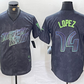 Tampa Bay Rays #14 Jacob Lopez Charcoal 2024 City Connect Limited Cool Base Baseball Jersey
