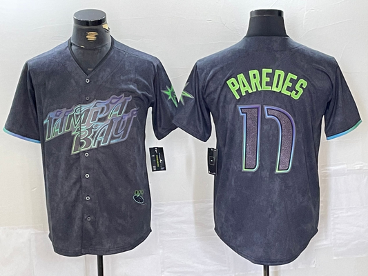 Tampa Bay Rays #17 Isaac Paredes Charcoal 2024 City Connect Limited Cool Base Baseball Jersey