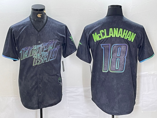 Tampa Bay Rays #18 Shane McClanahan Charcoal 2024 City Connect Limited Stitched Baseball Jerseys