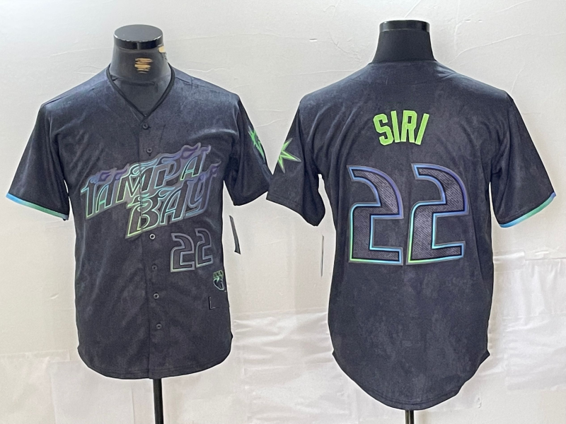 Tampa Bay Rays #22 Jose Siri Number Charcoal 2024 City Connect Limited Stitched Baseball Jersey