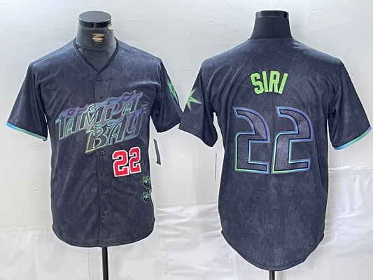Tampa Bay Rays #22 Jose Siri Number Charcoal 2024 City Connect Limited Stitched Baseball Jersey