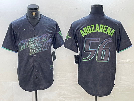 Tampa Bay Rays #56 Randy Arozarena Charcoal 2024 City Connect Limited Stitched Baseball Jerseys
