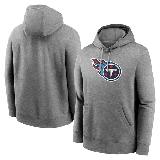 T.Titans Heather Gray Primary Logo Long Sleeve Hoodie T-Shirt Jerseys