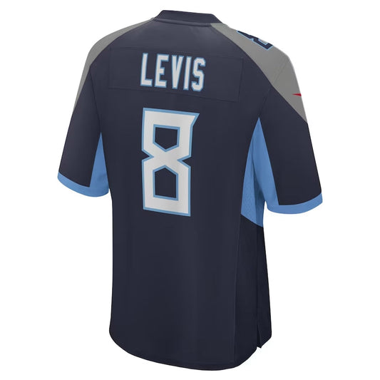 T.Titans #8 Will Levis 2023 Draft Pick Game Jersey - Navy American Football Jerseys