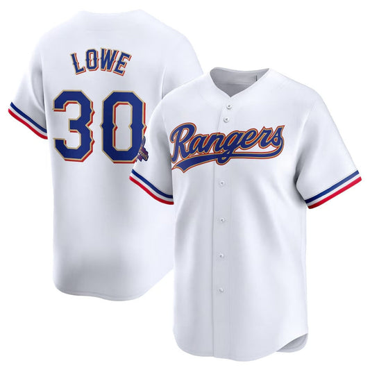 Texas Rangers #30 Nathaniel Lowe 2024 Gold Collection Limited Player Jersey – White Baseball Jerseys