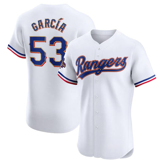 Texas Rangers #53 Adolis Garcia 2024 Gold Collection Elite Player Jersey – White Baseball Jerseys