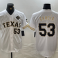 Texas Rangers #53 Adolis Garcia Number White Gold Cool Base Stitched Baseball Jersey