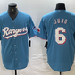 Texas Rangers #6 Josh Jung Light Blue Team Logo Cool Base Baseball Jersey