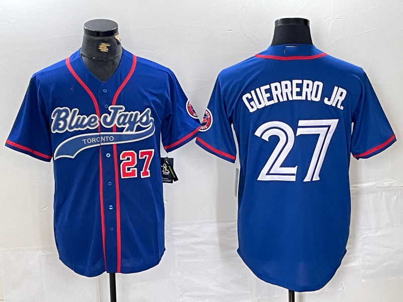 Toronto Blue Jays #27 Vladimir Guerrero Jr Blue Cool Base Stitched Baseball Jersey