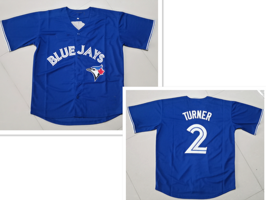 Toronto Blue Jays #2 Justin Turner Blue Cool Base Stitched Baseball Jersey