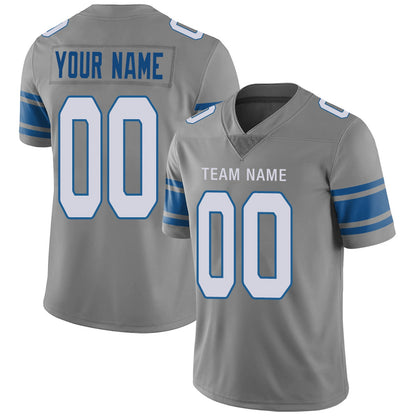 Custom D.Lions Football Jersey Team Player or Personalized Design Your Own Name for Men's Women's Youth Jerseys Blue