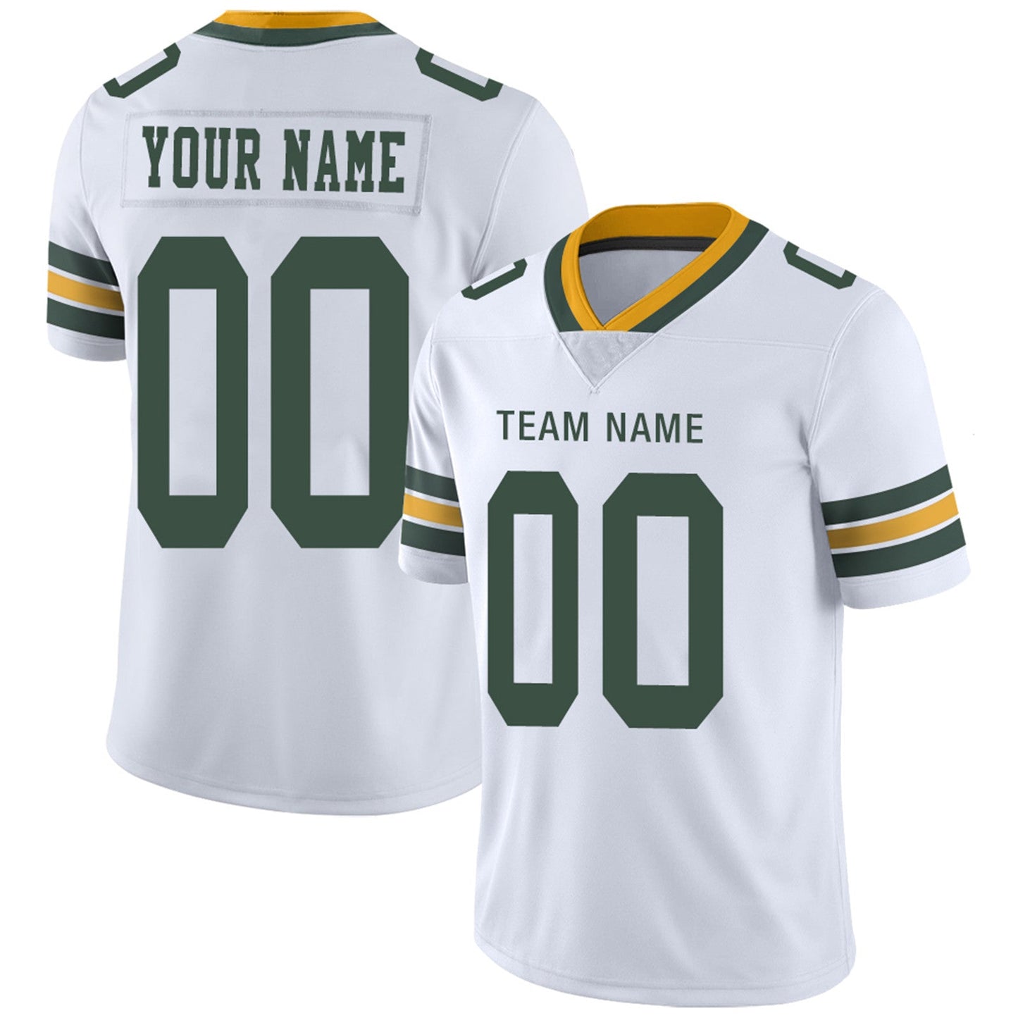 Custom GB.Packers Football Jerseys Team Player or Personalized Design Your Own Name for Men's Women's Youth Jerseys Green